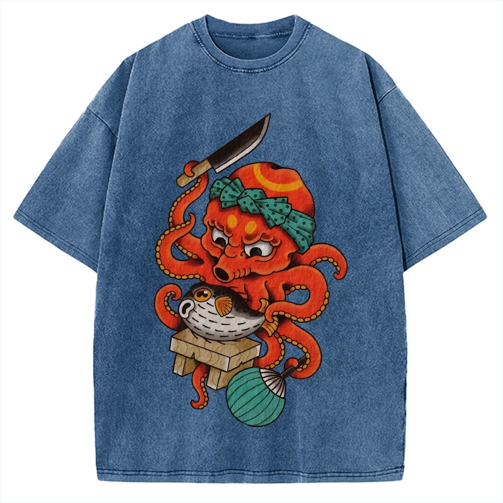 Octopus Chef Vintage Washed T-shirt
