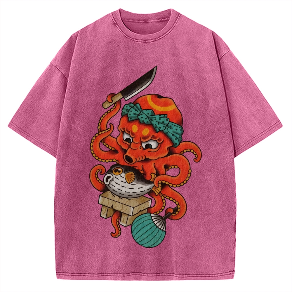 Octopus Chef Vintage Washed T-shirt