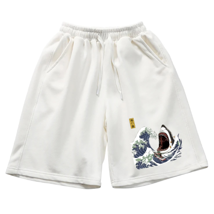 Japanese Great White Shark Cotton Casual Shorts