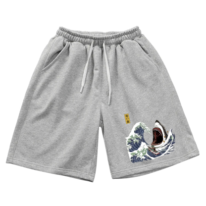 Japanese Great White Shark Cotton Casual Shorts