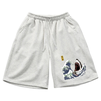 Japanese Great White Shark Cotton Casual Shorts