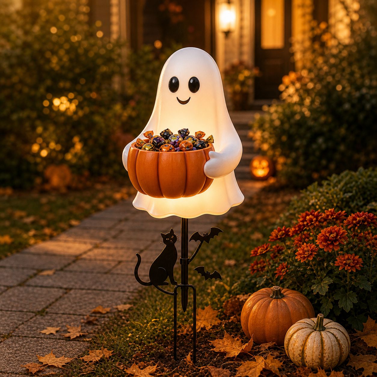 👻 Halloween Ghost Candy Holder Garden Stake-Definedeco