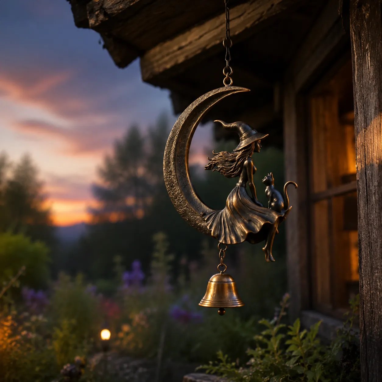 🌙 Witch Moon Wind Chime🔮A Touch of Magic for Every Breeze-Definedeco