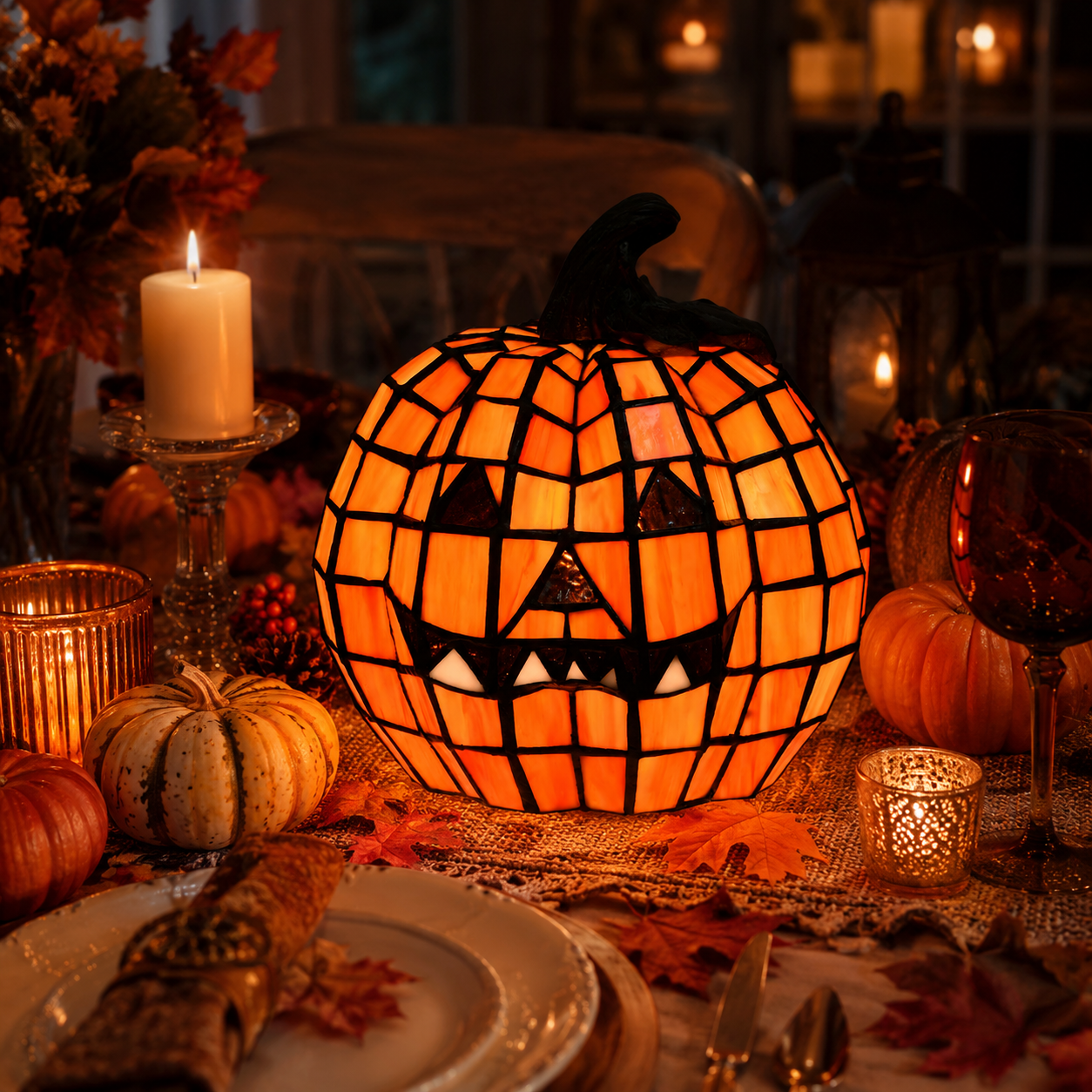 A Warm Vintage Pumpkin Glow For Your Halloween Home-Definedeco