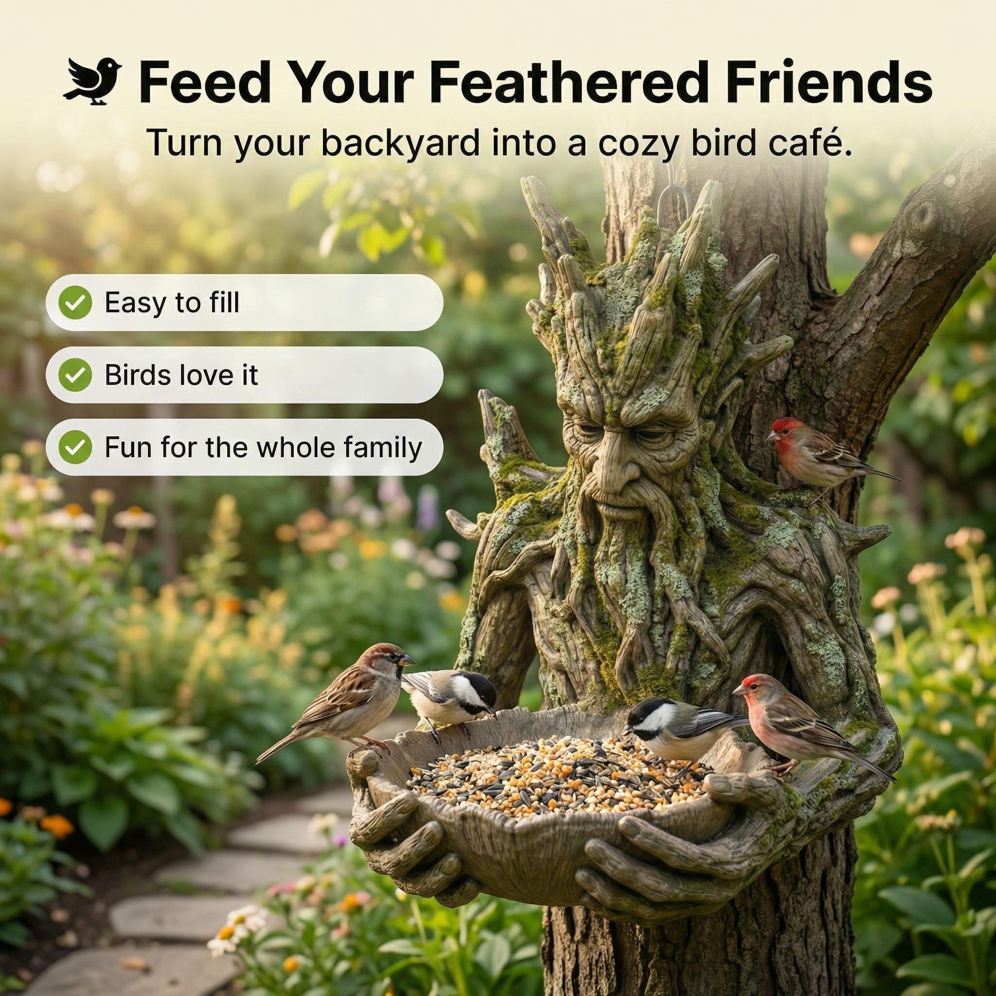 🌳 The Quiet Offering A Tree-Integrated Bird Feeding Sculpture