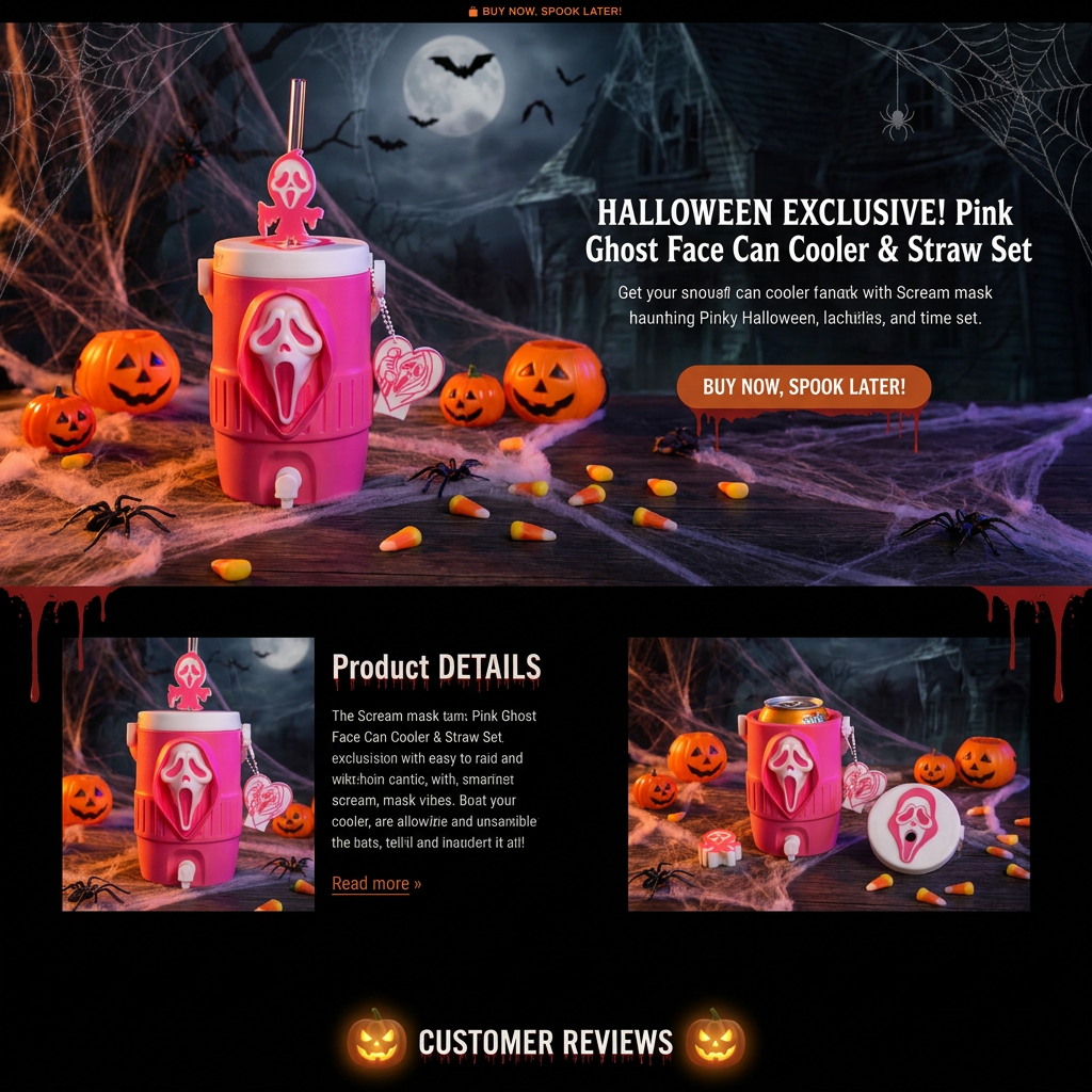 🔥Last Day 50% OFF👻Horror Ghost Face Can Drink Holder | Insert Soda Can Directly・Spooky Gothic Style・Party Tumbler-Definedeco
