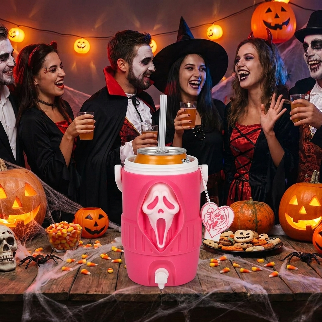 🔥Last Day 50% OFF👻Horror Ghost Face Can Drink Holder | Insert Soda Can Directly・Spooky Gothic Style・Party Tumbler-Definedeco