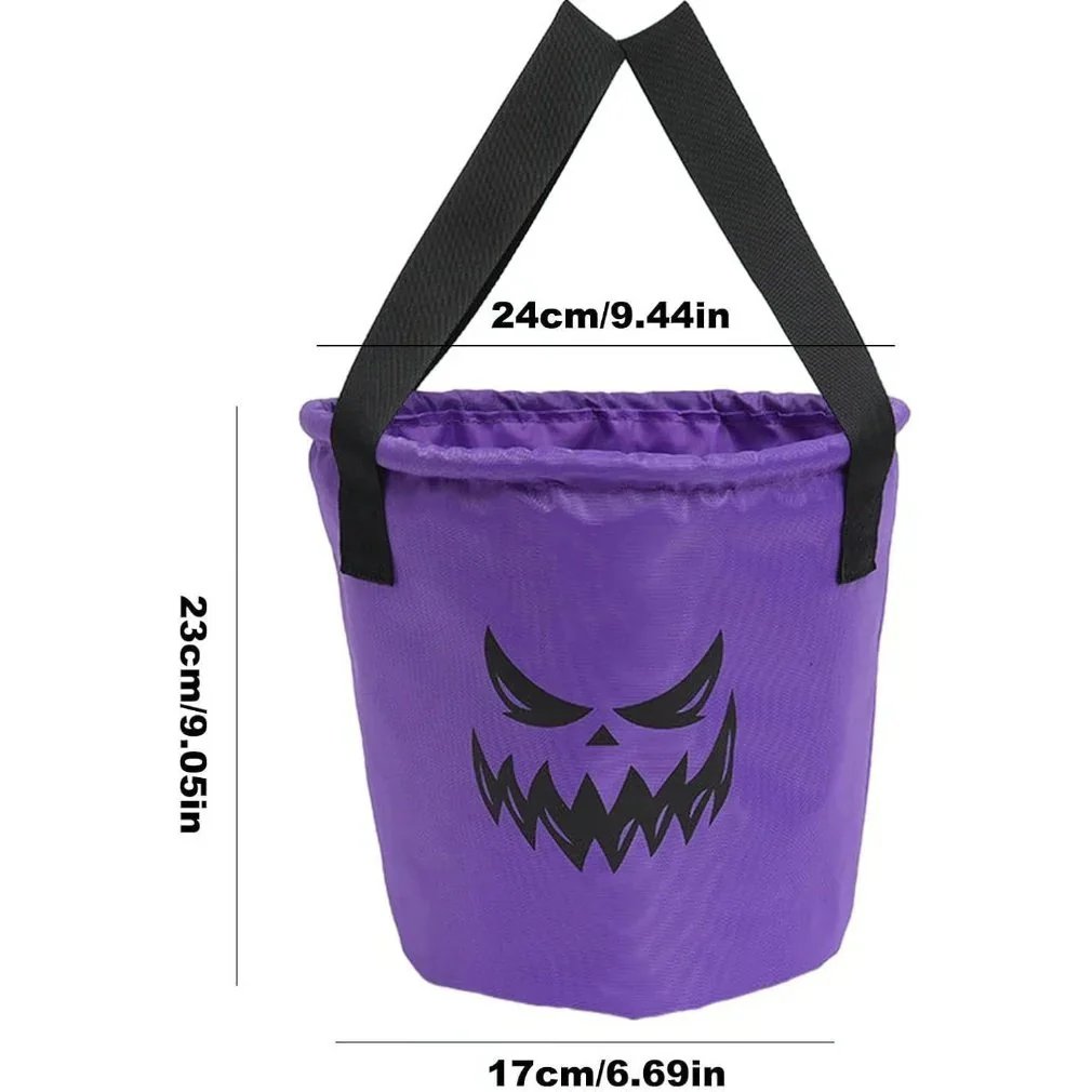 👻 Glow-in-the-Dark Halloween LED Candy Basket  Bags🎃5 Pack Pumpkin Trick or Treat Bags with Glow Lights for Kids, Parties & Halloween Decorations-Definedeco