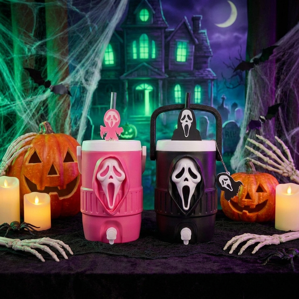 🔥Last Day 50% OFF👻Horror Ghost Face Can Drink Holder | Insert Soda Can Directly・Spooky Gothic Style・Party Tumbler-Definedeco