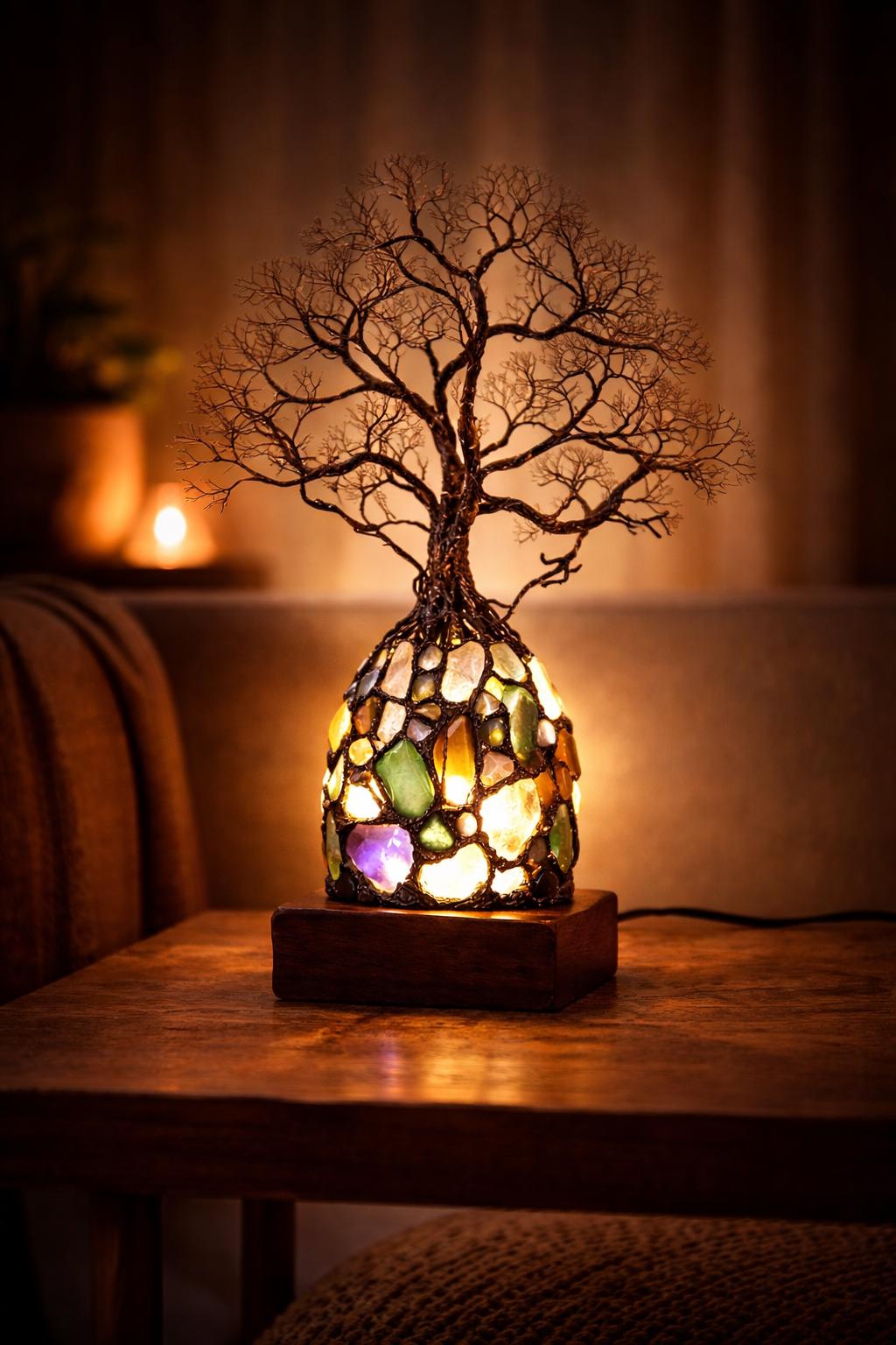 ✨ Bring Positive Energy & Peace Into Your Home With This Stunning Crystal Tree Lamp-Definedeco