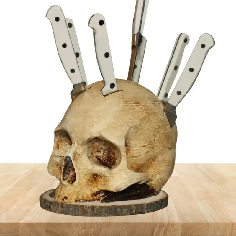 🏆 Best seller - ☠️Gothic Skull Knife Holder✨-Definedeco