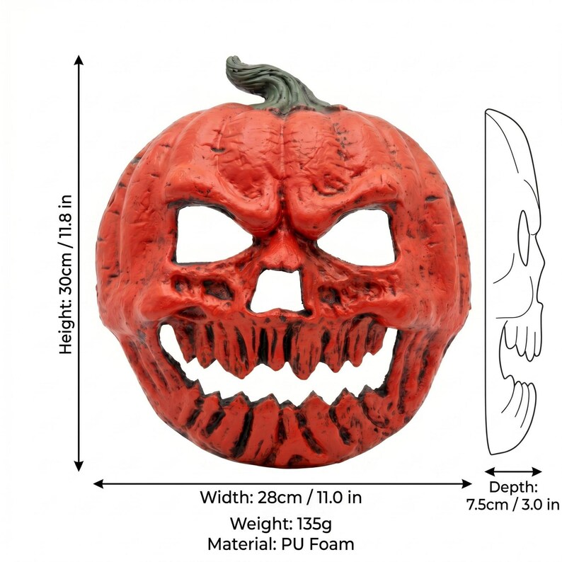 🎃The Evil Jack-O'-Lantern🎃 Premium Pumpkin Skull Horror Mask-Definedeco