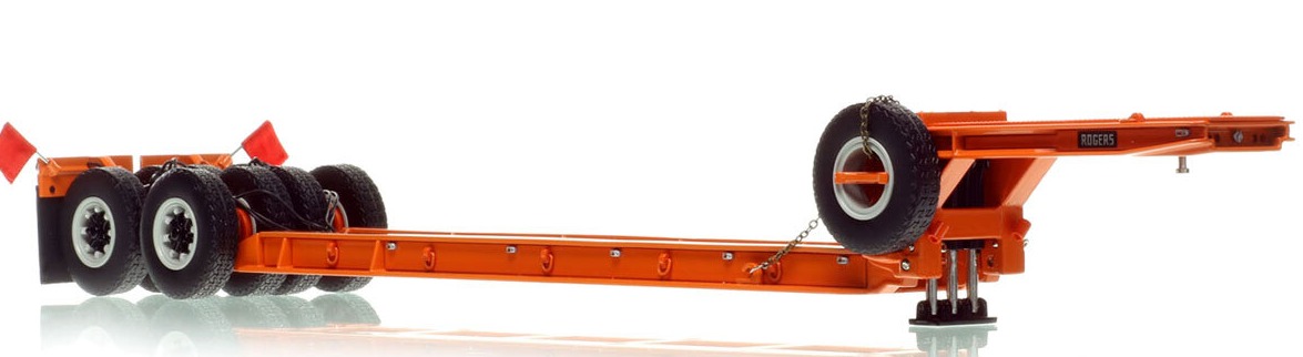 1:50 scale model of  1950s Rogers 90-Ton Beam Trailer - Orange 2010