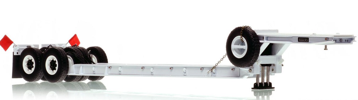 1:50 scale model of 1950s Rogers 90-Ton Beam Trailer - White 9003
