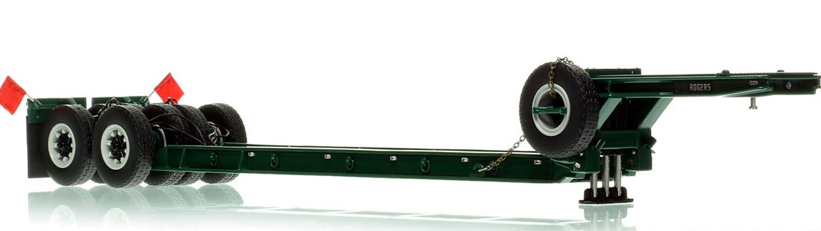 1:50 scale model of 1950s Rogers 90-Ton Beam Trailer - Green 6005