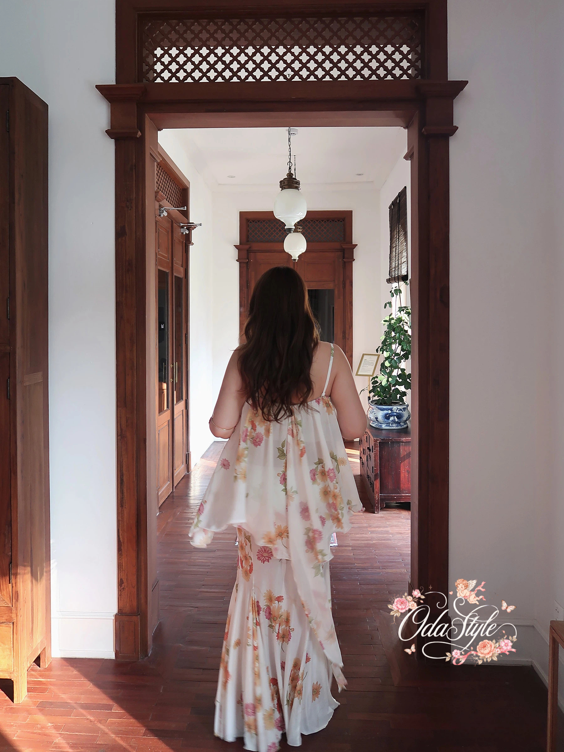 "Chiang Mai Bloom: French-Style Chiffon Co-ord Set"