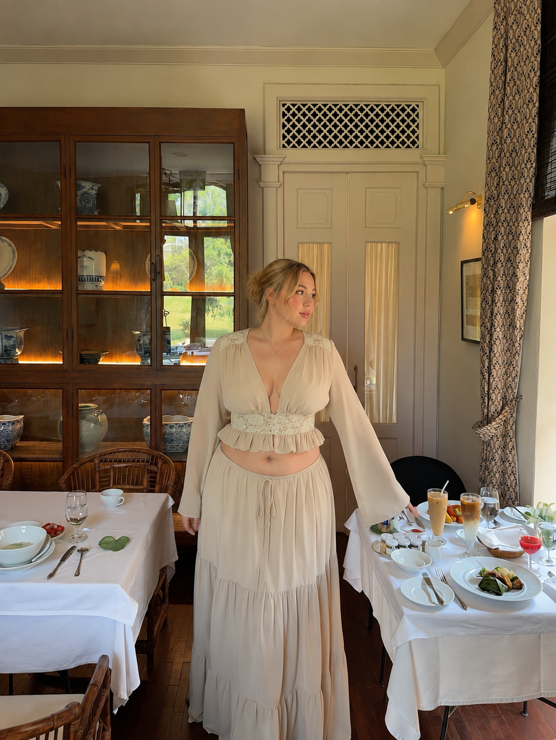 Brunch Lace Two-Piece Set