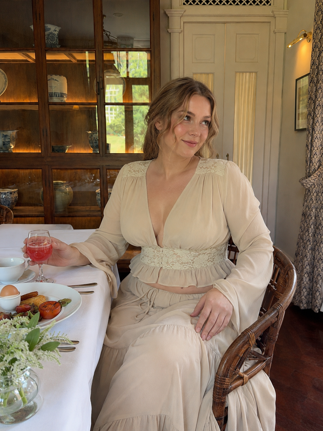 Brunch Lace Two-Piece Set