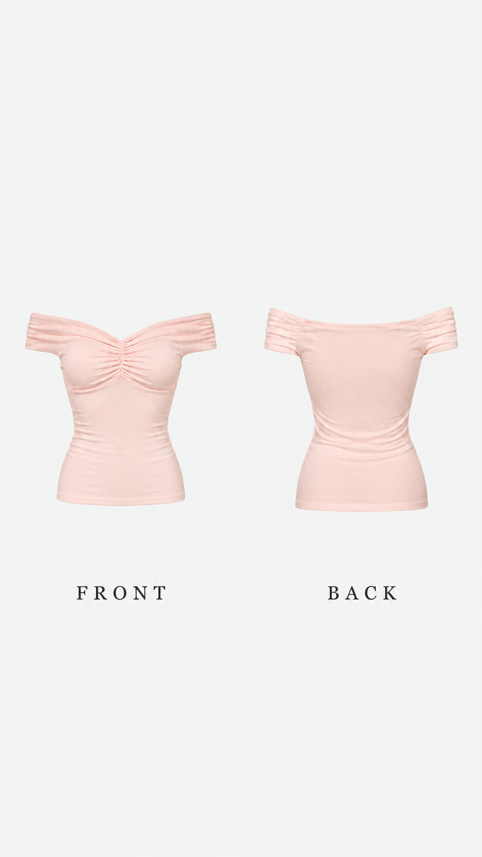 Blush Kiss Ruched Off-Shoulder Top