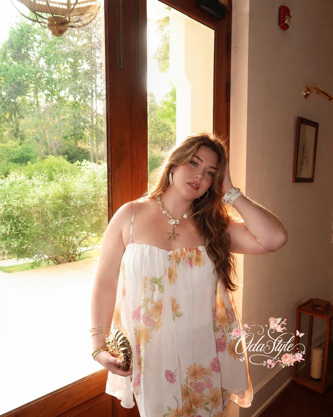 "Chiang Mai Bloom: French-Style Chiffon Co-ord Set"