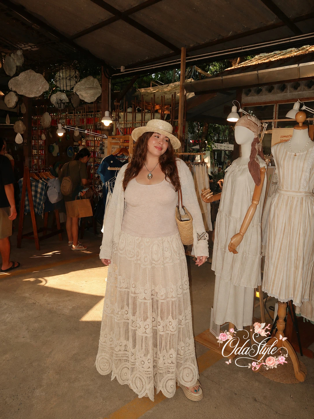 "Boho Crochet Maxi: The Dreamy Vacation Draping Skirt"