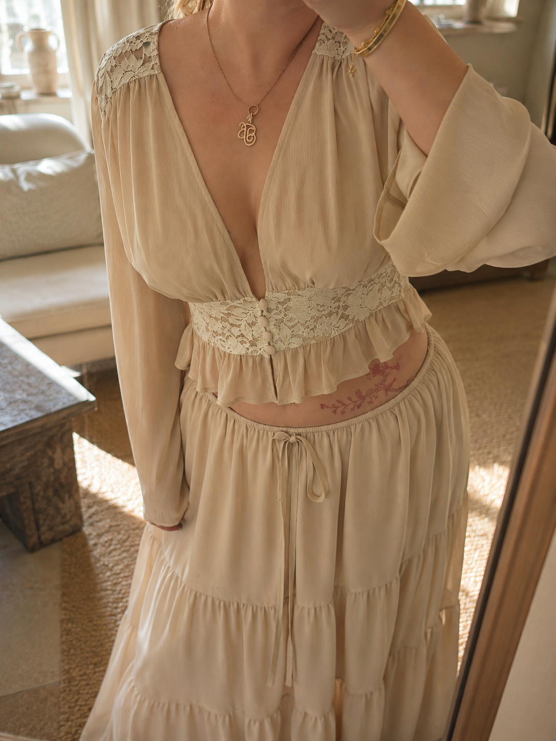 Brunch Lace Two-Piece Set