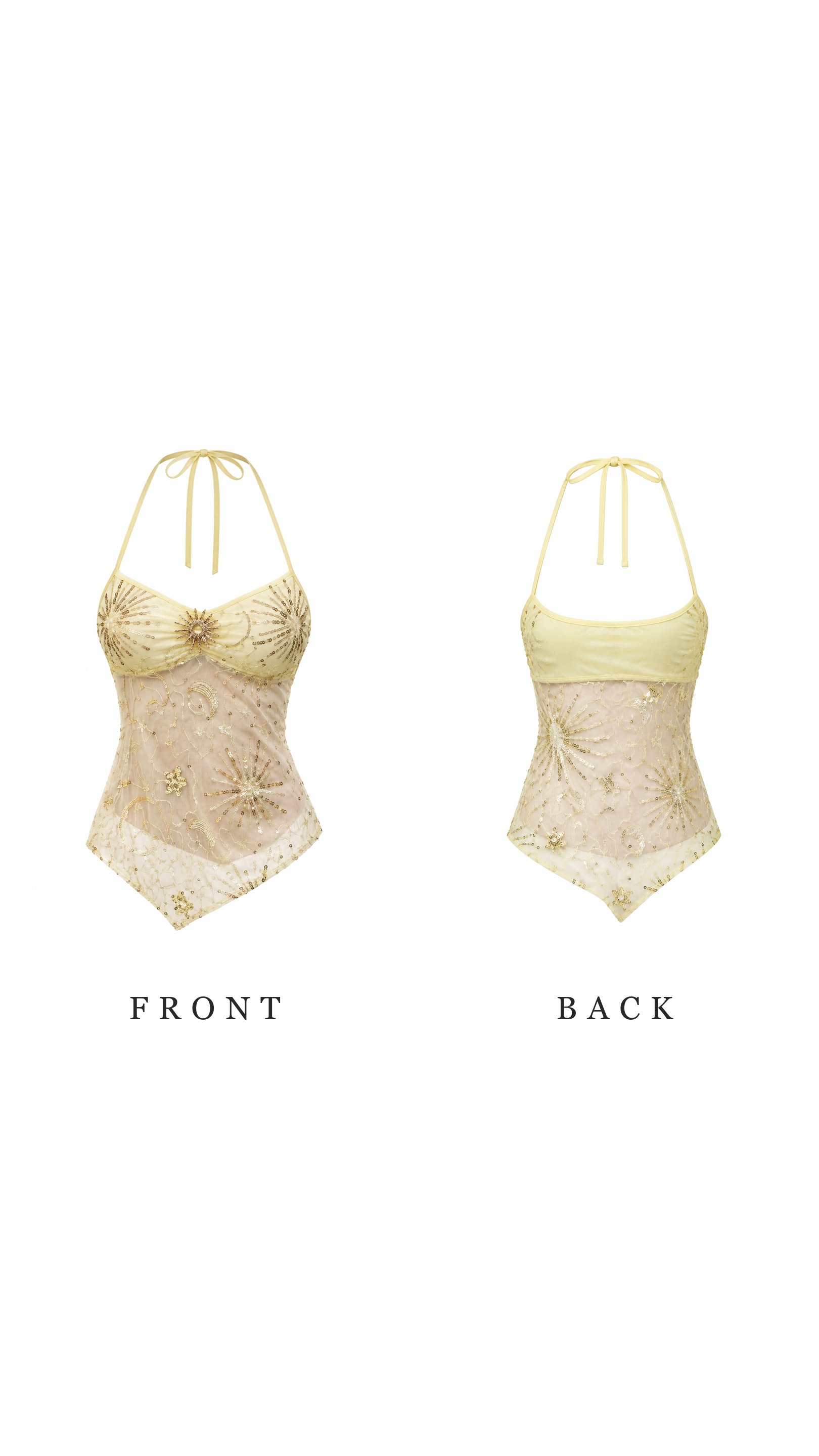 Golden Star Mesh Halter Top