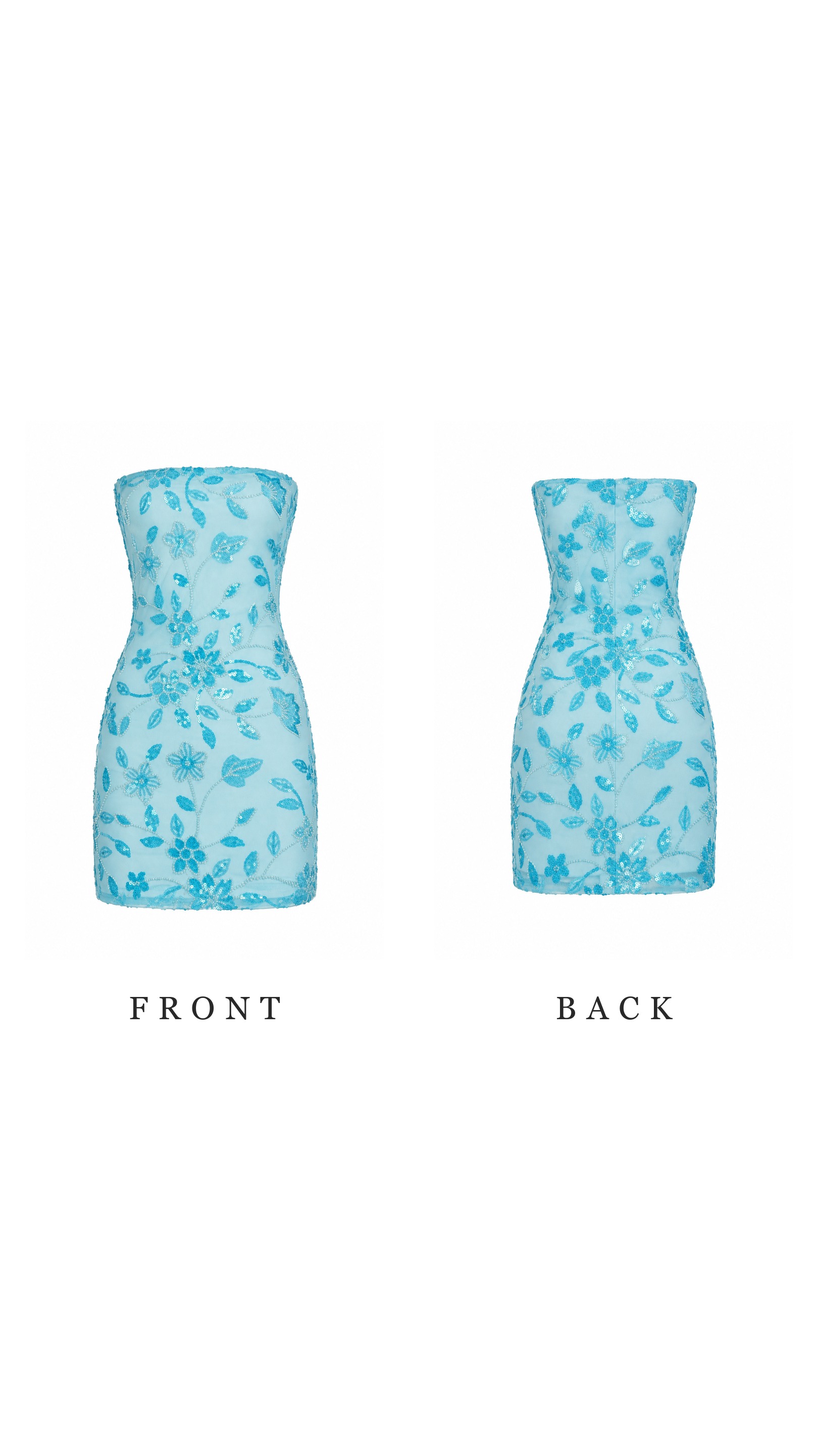 Ice Blossom Strapless Mini Dress