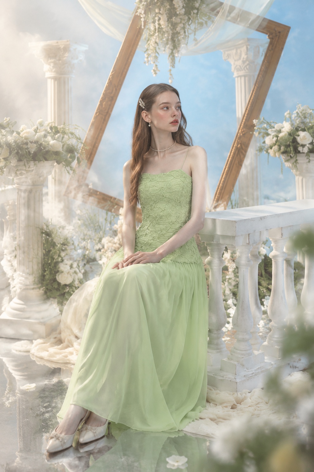 Mint Whisper Lace Maxi Dress