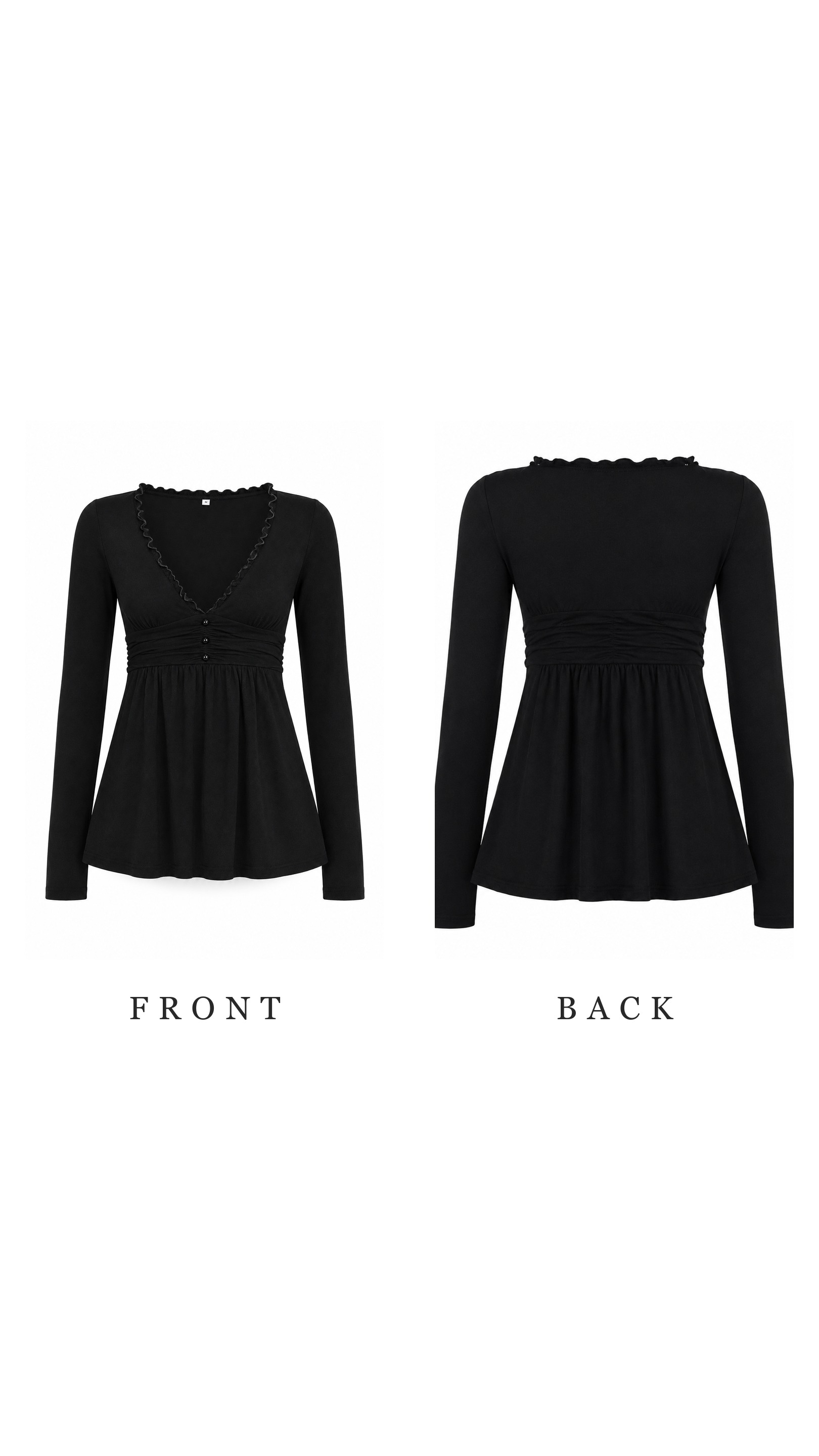 Paris Noir Deep V Top