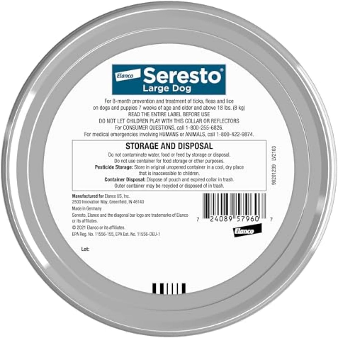 Seresto Flea & Tick Collar For Dogs Over 18 lbs., Treatment & Prevention, Vet-Recommend, 8 Month Protection