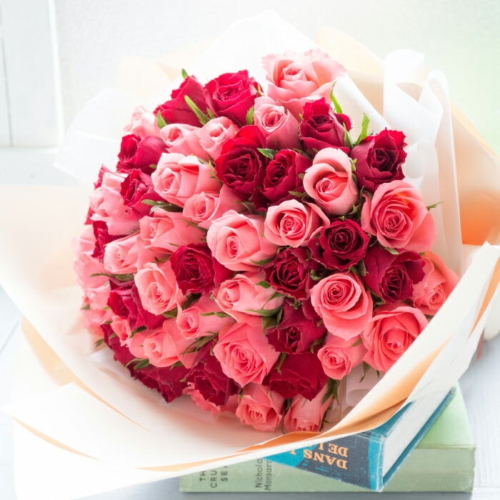 【最短翌日★昼12時〆】花 ギフト 誕生日 バラ50本花束 選べる 旬のアレンジ バレンタイン ホワイトデー 卒業式 入学式 花束 プレゼント バラ フラワーギフト フラワーアレンジメント ブーケ 本数指定 お花 薔薇 送料無料 おしゃれ プロポーズ 結婚記念日 生花 還暦祝い FKAA