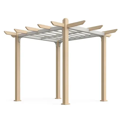 Pergola in legno massello e acciaio verniciato-granddecora