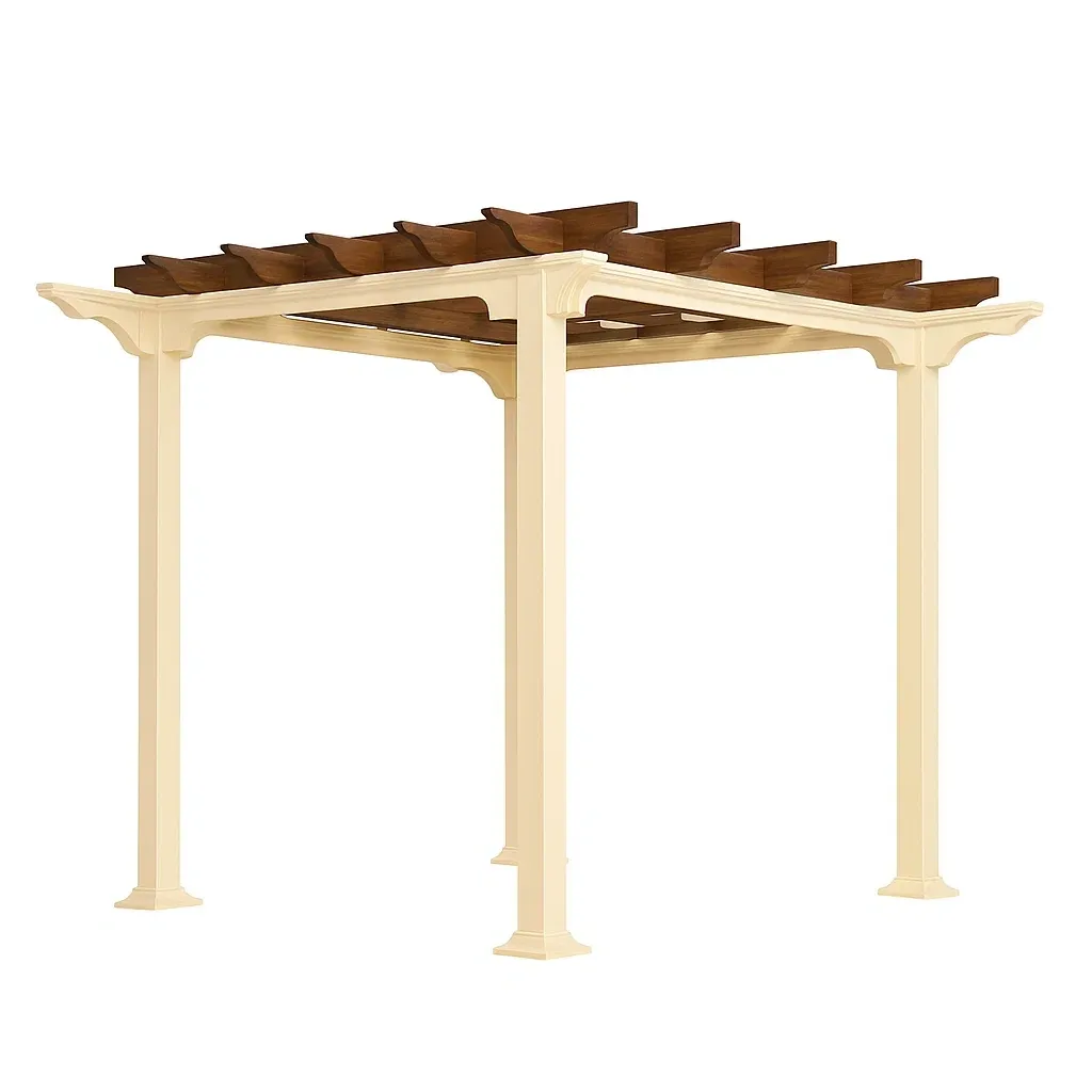 Pergola quadrata in legno e acciaio-granddecora