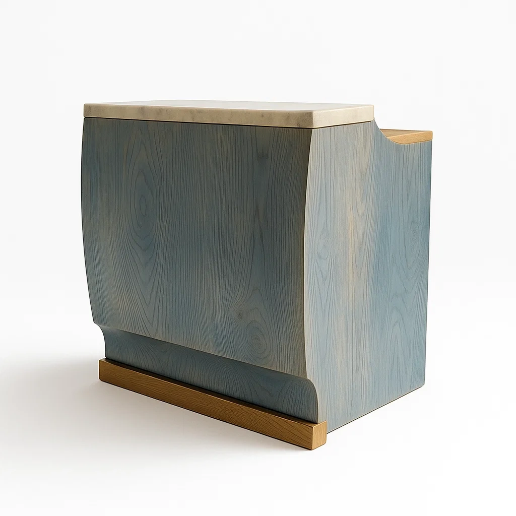 Bancone bar in legno con ripiano in pietra serpentina-granddecora