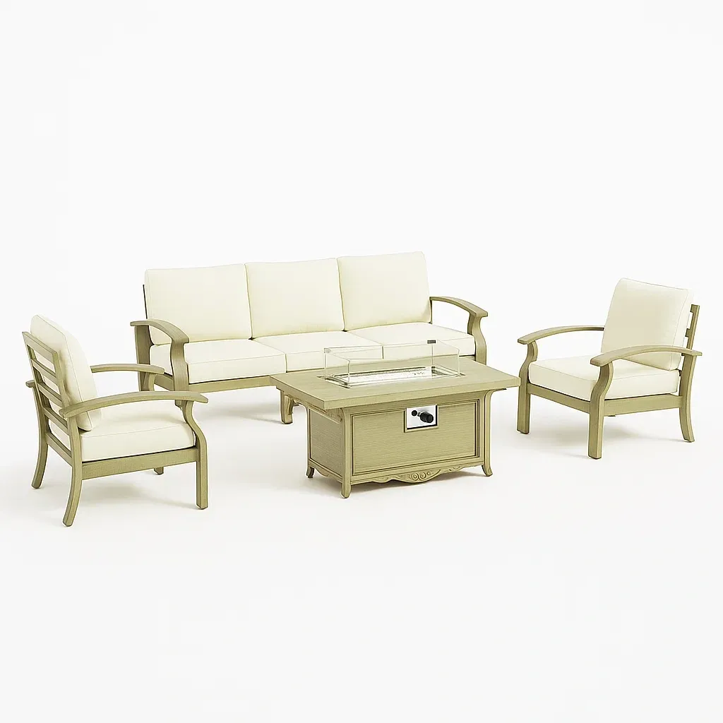 Set divano da terrazza in legno con cuscini-granddecora