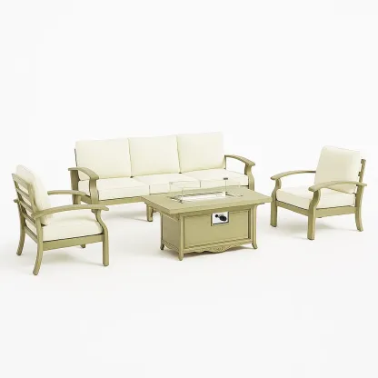 Set divano da terrazza in legno con cuscini-granddecora