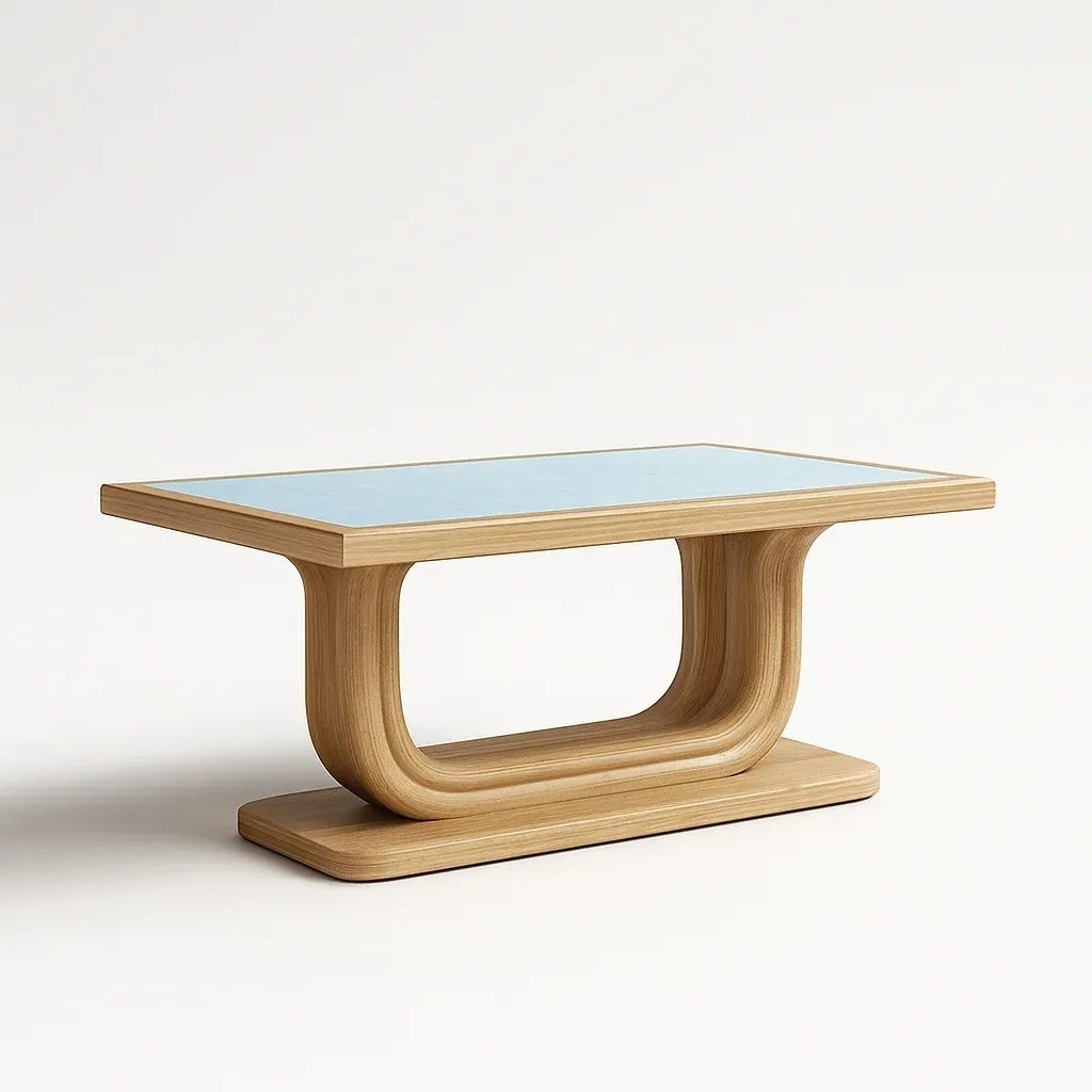 Tavolino da caffè rettangolare in legno con piano in vetro temperato-granddecora