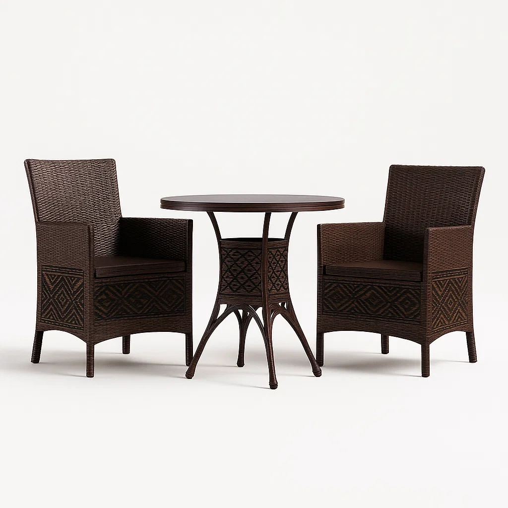 Set tavolo e sedie da terrazza in rattan sintetico-granddecora