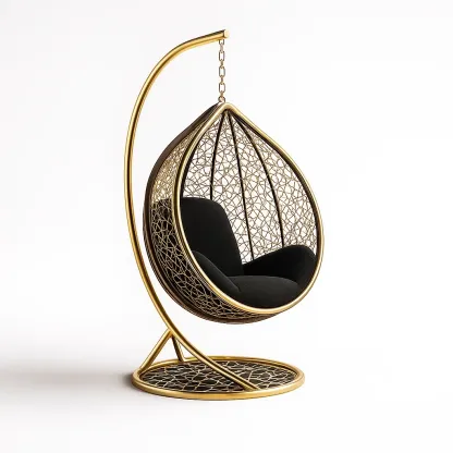 Sedia a uovo da terrazza in metallo con cuscino-granddecora