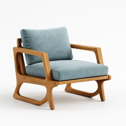 Poltrona da terrazza in legno e finta pelle-granddecora