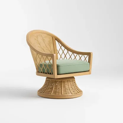 Poltrona da terrazza in rattan con cuscino-granddecora