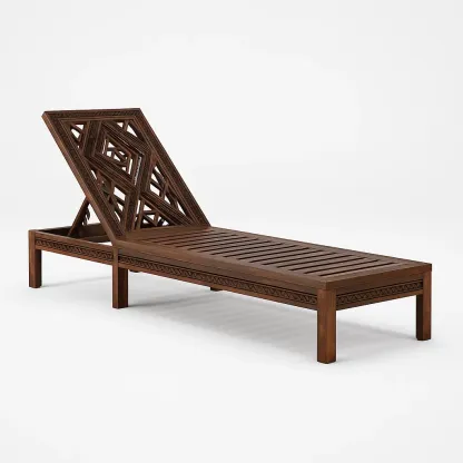 Lettino prendisole in legno massello-granddecora