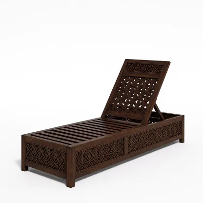 Lettino prendisole regolabile in legno massello-granddecora