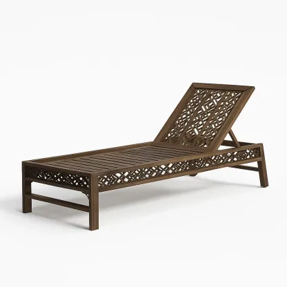 Lettino prendisole in legno di teak per esterni-granddecora