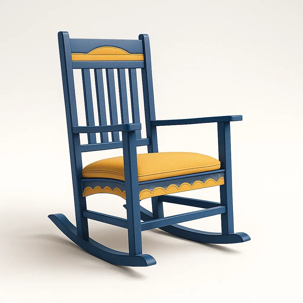 Sedia a dondolo da terrazza in legno con cuscino imbottito,100x60x75 cm-granddecora