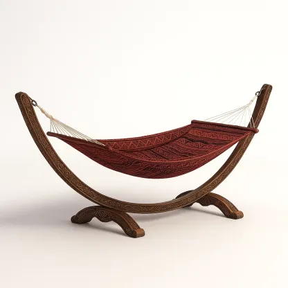 Amaca da terrazza con supporto in legno massello e tessuto in cotone-granddecora