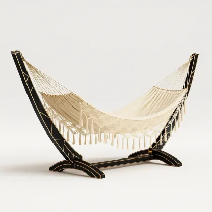 Amaca da terrazza in cotone con struttura in legno-granddecora