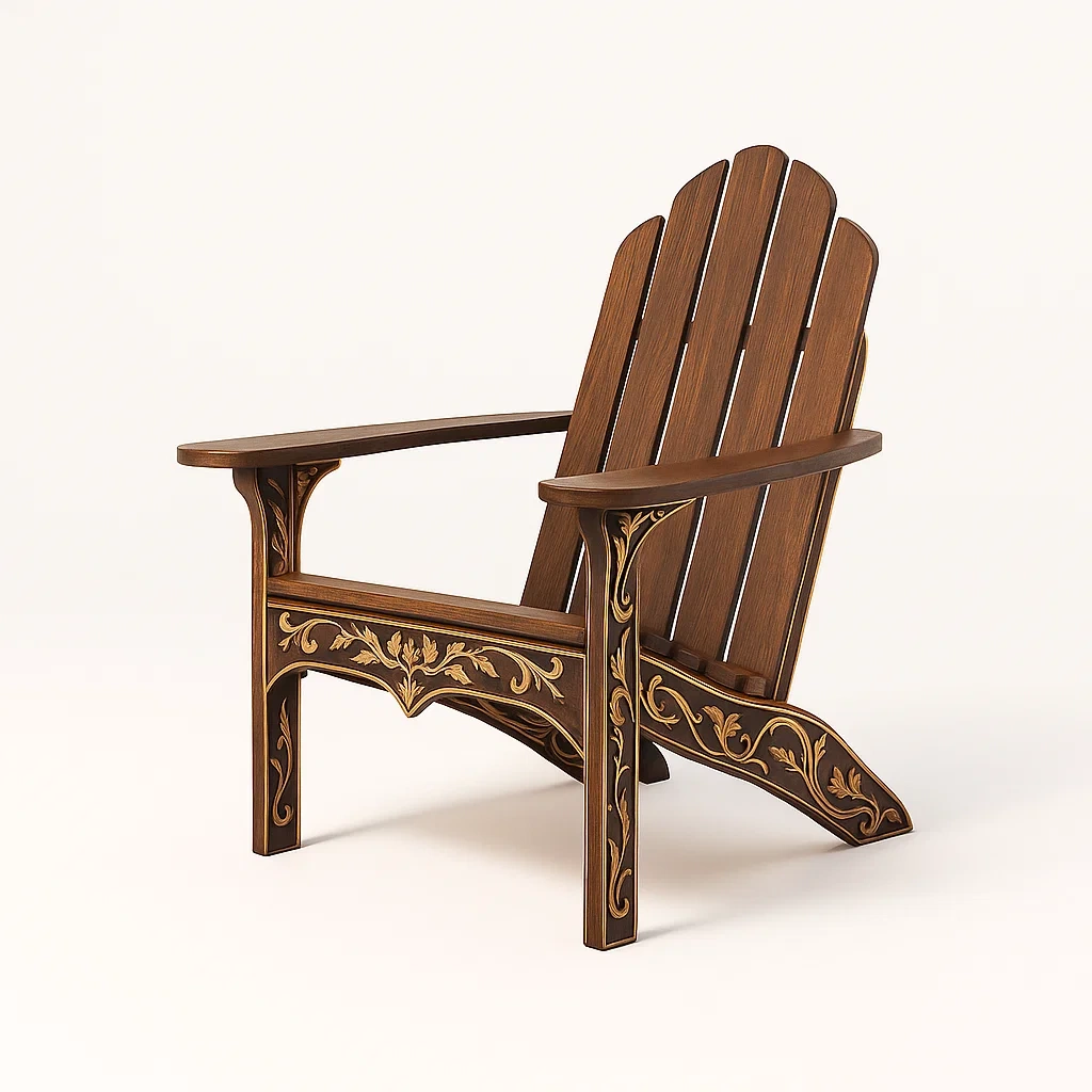 Sedia Adirondack in legno massello con intagli decorativi-granddecora