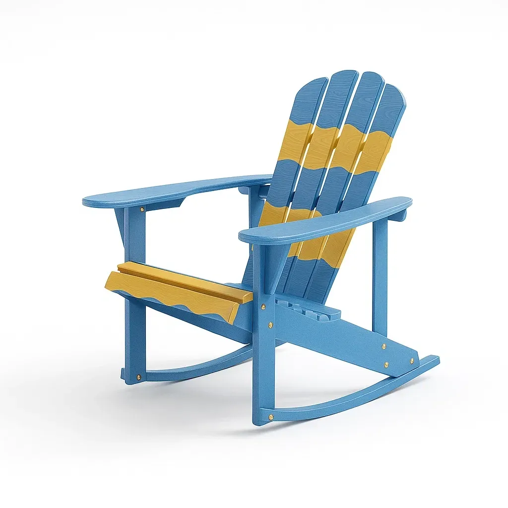 Sedia a dondolo da terrazza in plastica per esterni-granddecora